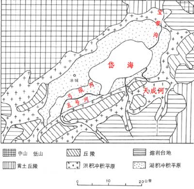 岱海盆地地形图